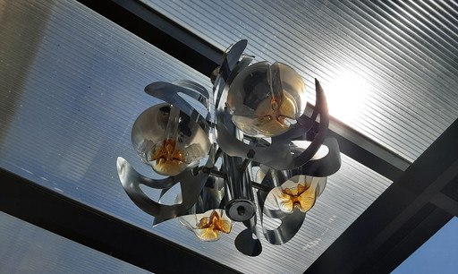 Mezzaga Murano hanglamp , 1970 , Carlo Nazon design , Italy