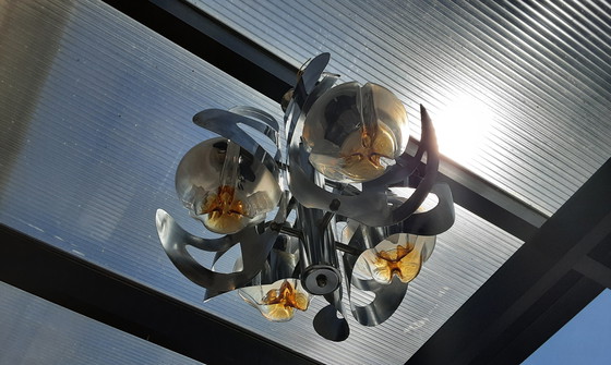 Image 1 of Mezzaga Murano hanglamp , 1970 , Carlo Nazon ontwerp , Italië