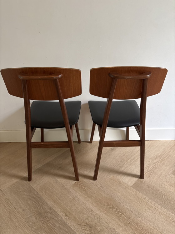 Set di sedie decorative vintage (2), anni '70 – Sedie da pranzo, Wood, Skai (photo 3 of 6)