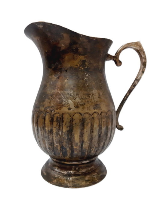  Antique Bronze Wine Pitcher, Urn, Jug, Patina 23 cm
