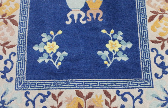 Image 1 of Original Handgeknüpfter Alte China Peking Art Modern 140 X 70 Cm 