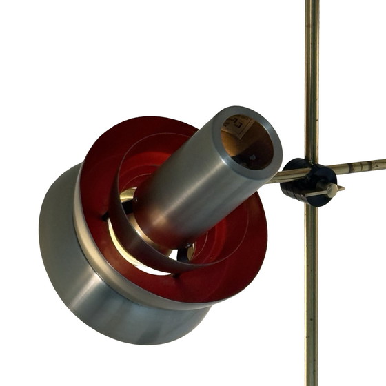 Image 1 of Carl Thore - Floor lamp - Double armed - Natural stone base, brass uprights - ca. 1970’s - Denmark