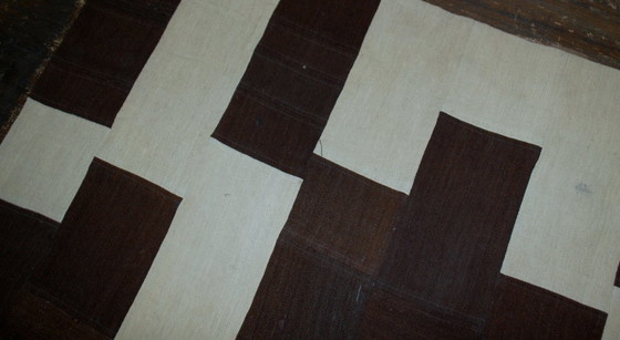 Image 1 of Kilim turco vintage fatto a mano con tecnica patchwork, 161 cm x 212 cm, anni '70 - 1B532