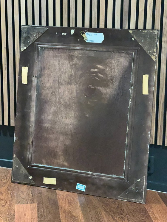 Image 1 of Specchio da parete con cornice in legno effetto argento (50x60 cm)