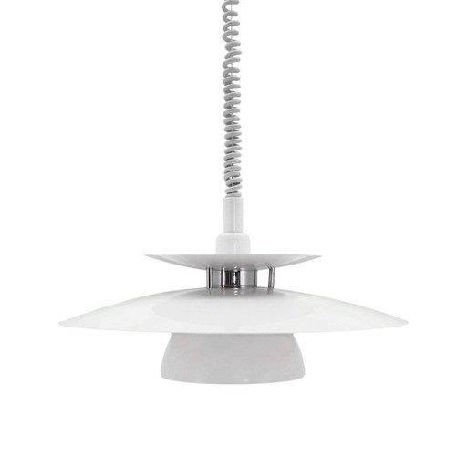Dänische Pendelleuchte mit mehrschichtigem Metallschirm, höhenverstellbar, 2000er Jahre – hanglampen