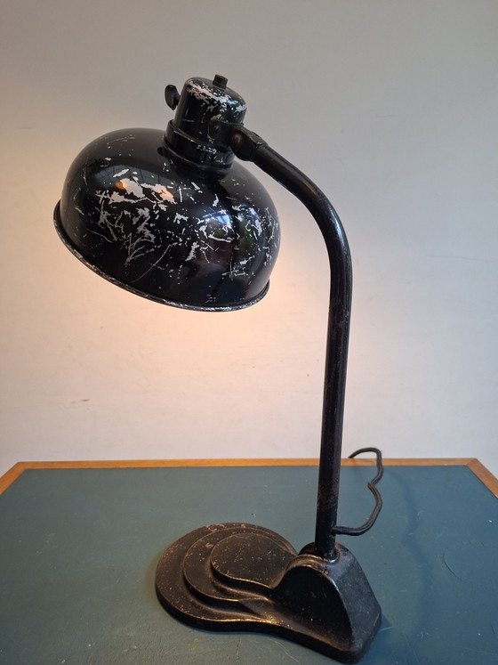 Vintage Desk Lamp, Hala Germany, Jaren Dertig – Leeslamp, Metal, Cast Iron (photo 9 of 13)
