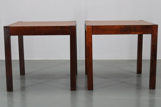 Image 1 of 1960s Set of Two Square Side/Coffee Wooden Tables, Denmark
