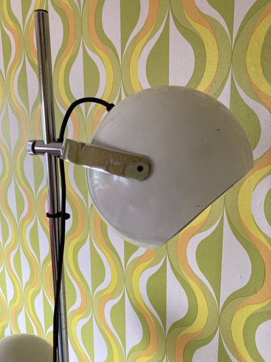 Image 1 of Lampadaire vintage de style spatial avec 2 spots sphériques