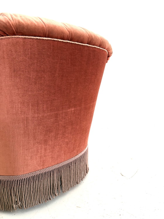 Set Van 2 Vintage Velours Fauteuils ‘60 – Wood, Metal (photo 7 of 8)