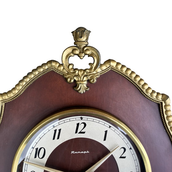 Image 1 of Russian retro wall clock, Jantar USSR, 1970s.