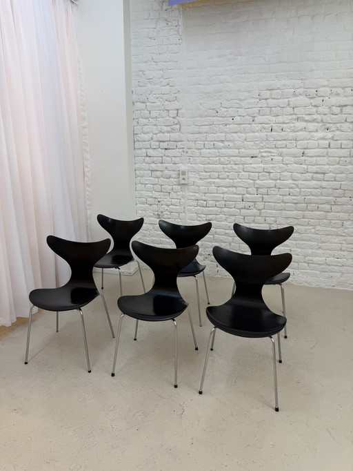 6 chaises Arne Jacobsen ´ Lily ´ model pour Fritz Hansen