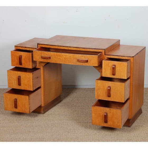 Image 1 of Burl wood desk/dressing table dating from the 1930s