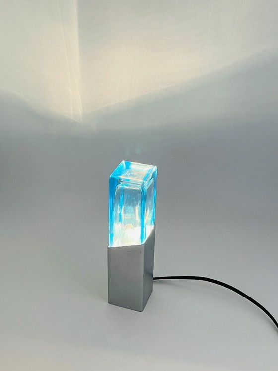 Space Age Lamp, Murano Glass Block, 1970 – Table lamps (photo 7 of 11)