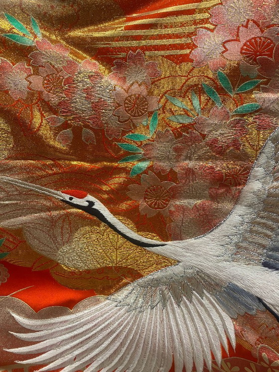 Original Japanese wedding kimono, Wall decoration, Silk, Multi Color (photo 7 of 8)