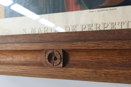 Image 1 of Trittico religioso neogotico di "Maria del Perpetuo Soccorso" con pannelli dipinti a mano, ca. 1890