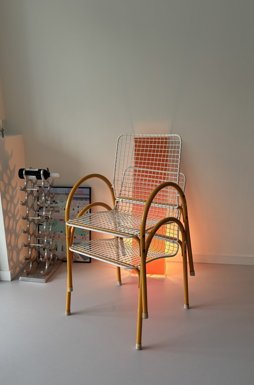 Vintage EMU Italië draadgaasstoelen