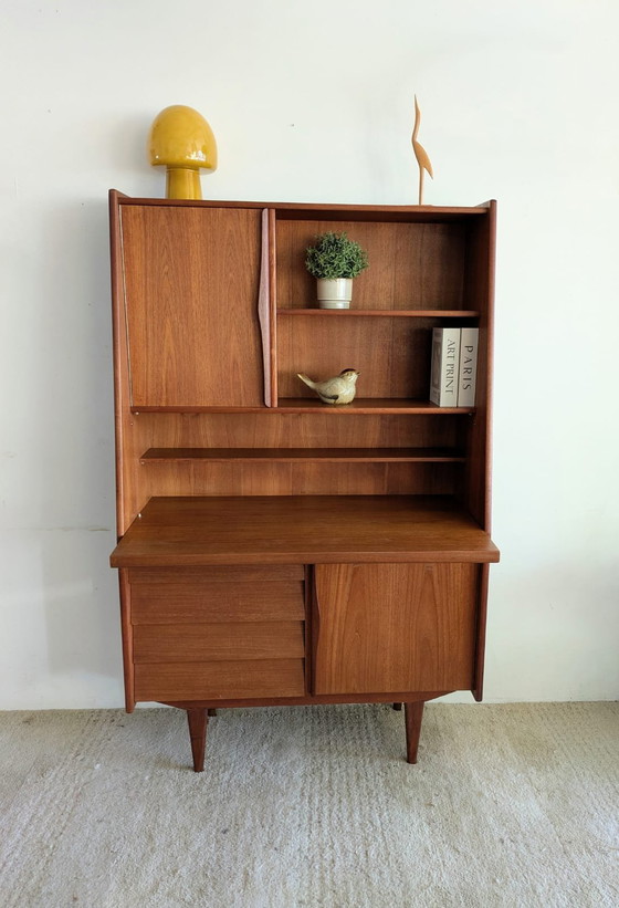 Image 1 of Vintage Teakhouten Highboard, Buffetkast Jaren '60