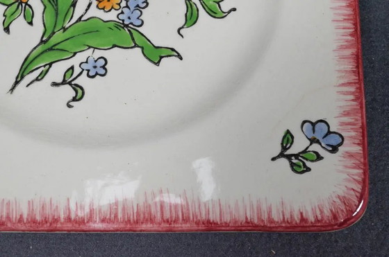 Service de Dessert et de Présentation en Faïence Florale Gien France “Lorraine” des Années 1950, 8 Pièces (photo 7 of 16)