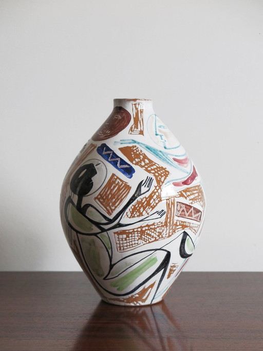 Ceramic Vase by Elio Schiavon, Italy, 1950s