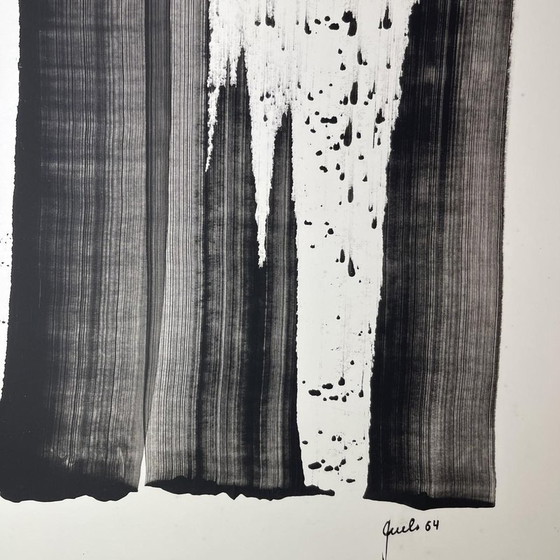 André Engels, Composition Abstraite, Techniques Mixtes sur Papier, 1964 – Peintures et dessins, Paper (photo 6 of 19)