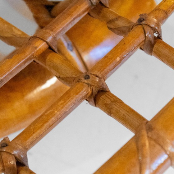 Image 1 of 1x Italian Mid-Century Bamboo and Rattan Coat Rack by Bonacina, 1960s