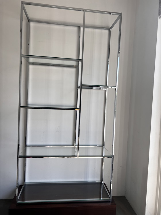 Image 1 of Mid - Century, Vintage Milo Baughman-Style Chrome Etagere / Display Shelf - Display Case Display case