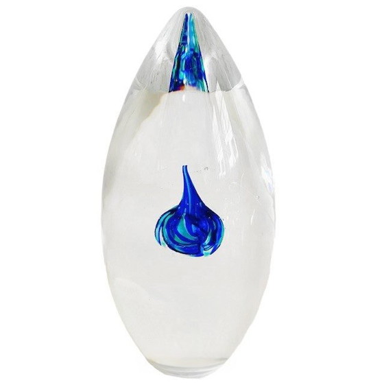 Image 1 of Vintage paperweight glass transparent blue