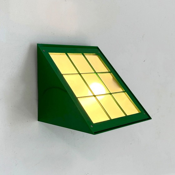 Image 1 of Lámpara de pared para exterior Triangolo en verde de Goccia Illuminazione, años 80