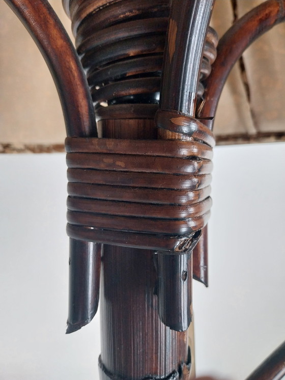 Image 1 of Lampadaire en bambou et osier des années 1970 fabriqué en Italie