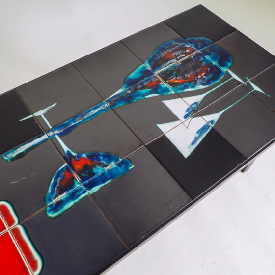 Image 1 of Mesa de centro de azulejos "Cocktail Hour" de estilo moderno de mediados de siglo, diseñada por Antonio Denisco (década de 1960)