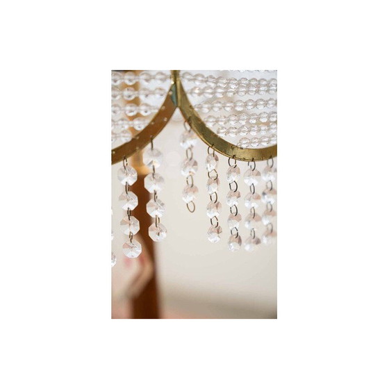 Image 1 of Vintage table lamp in metal and crystal by Nara gaufré, Italy