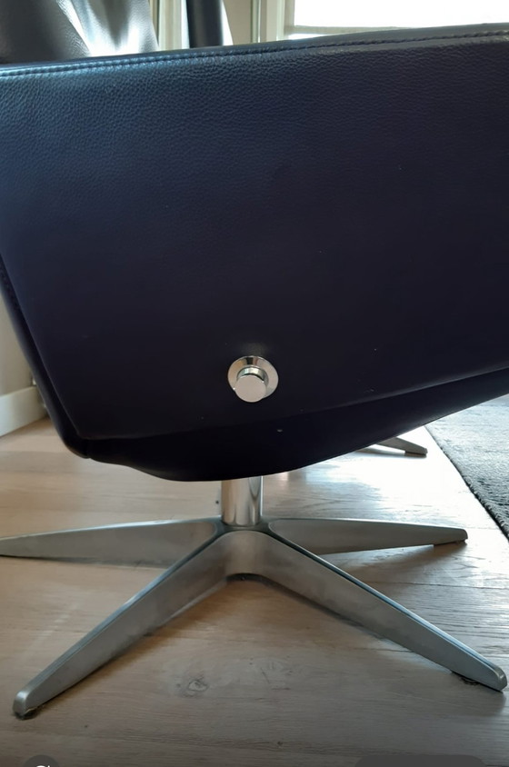 Image 1 of Due poltrone di design Topform - pelle - blu scuro