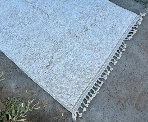 Alfombra blanca sencilla hecha a mano 250cm x 150cm – Wool, Modern (photo 3 of 6)
