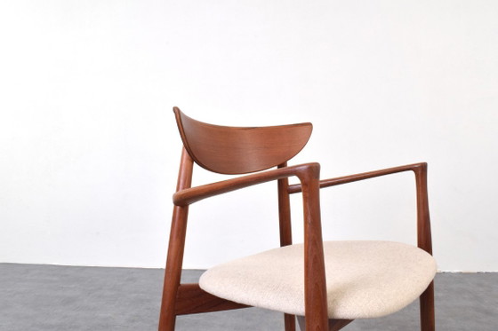 Mid-Century Teak Armchair by Harry Østergaard for Randers Møbelfabrik, 1960s – Dining chairs, Wood, Wool (photo 8 of 12)