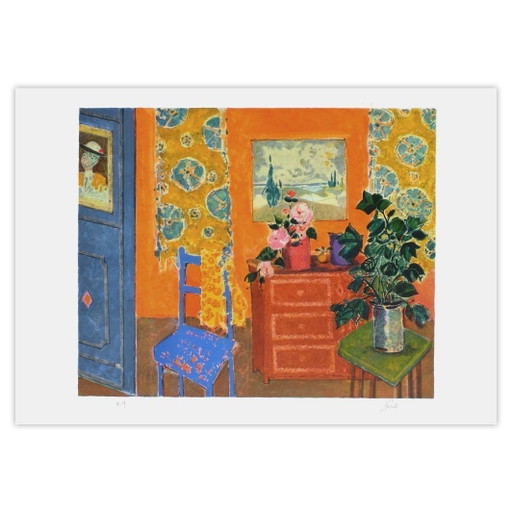Gilles GORRITI Chambre de l'artiste Signierte Lithographie 1996