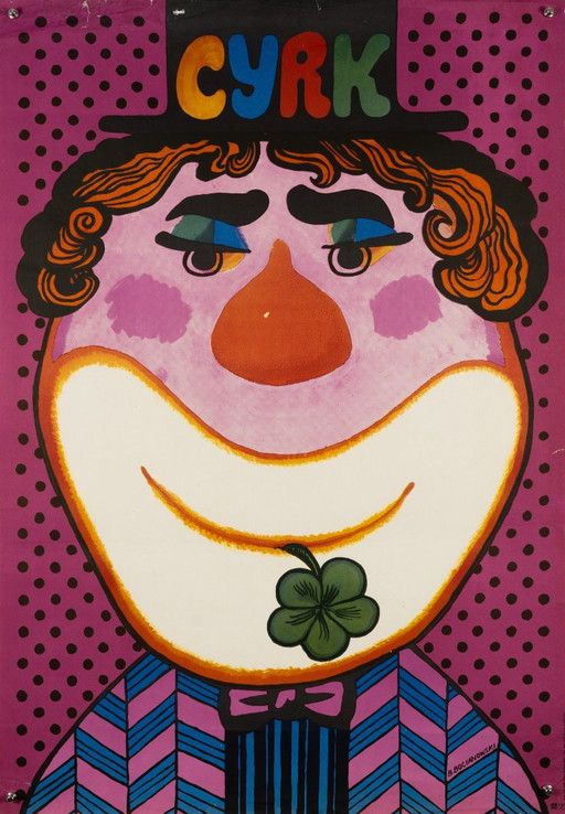 Polacco Cyrk Clown – 1979 – Poster originale vintage del circo di B. Bocianowski – Vintage – 95x66 cm – Paper