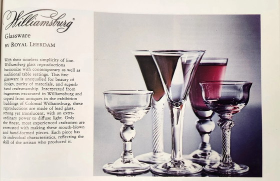 Image 1 of Set di 7 bicchieri di cristallo Royal Leerdam - Baluster - Restauro Colonial Williamsburg