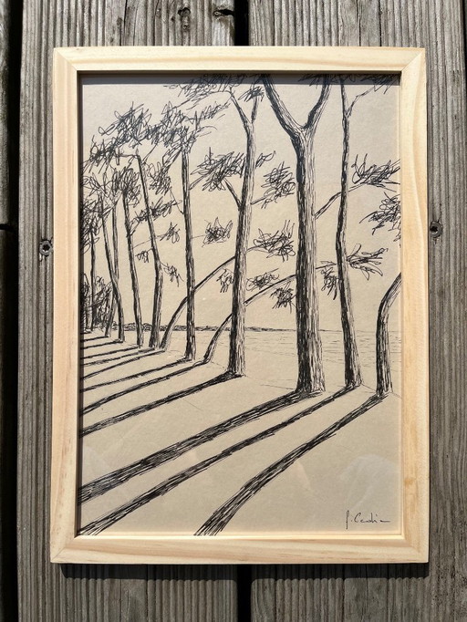 Encre sur papier naturel Format 30x21cm. 