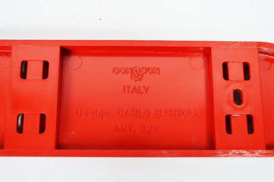 Image 1 of 1970's Italian Coat Rack by Carlo Bartoli for Con&Con / Red Plastic / Space Age, Vintage Kitchen Hooks