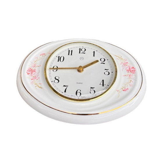 Image 1 of Wallendorfer Porzellan porcelain wall clock, Germany 1980s quartz