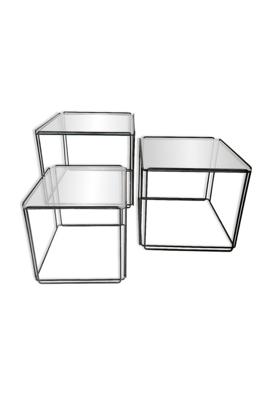 Image 1 of 3 tavolini impilabili Max Sauze per Isocèle anni '70