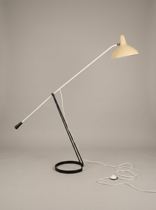 Tivoli Vloerlamp van Floris Fiedeldij voor Artimeta met gele kap, 1950s