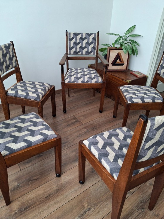 Image 1 of Ensemble de chaises de salle à manger de l'école d'Amsterdam