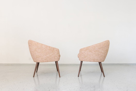 Image 1 of Fauteuils Coquille Rose Vintage « Fabian », Lubuskie Fabryki Mebli, Pologne, 1970, Set de 2