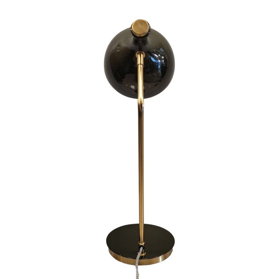 Image 1 of Lámpara de Mesa «Olive», Metal, Verde y Dorado, Vintage – Francia