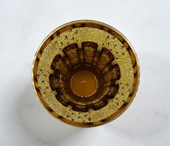 Image 1 of Bohemia – Egermann vase in engraved and gilded Bohemian crystal