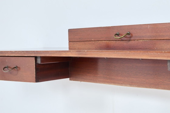 Image 1 of Danish Mid-Century Modern Wall Console with mirror by Frode Holm for Illums Bolighus, 1950’s