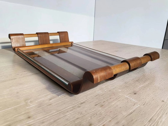 Art Deco / Modernist Plateau 1950s – Table accessories, Wood, Glass (photo 5 of 8)