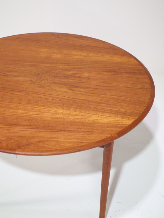 Image 1 of Uitschuifbare ronde eettafel teak Deens vintage