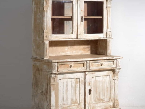 Antiker weißer Küchenschrank (ca. 1920) – Aufbewahrungsschrank (photo 2 of 9)
